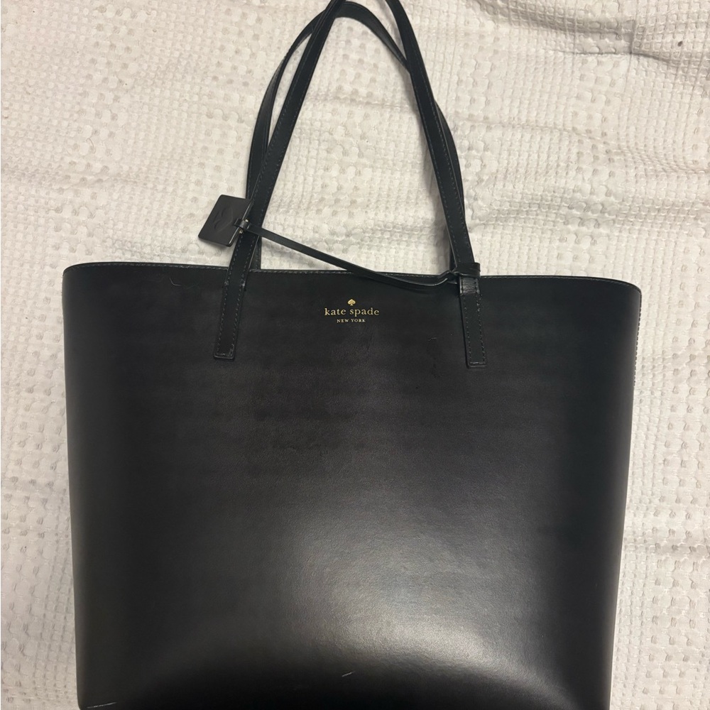 Kate Spade Black Structured Leather Tote